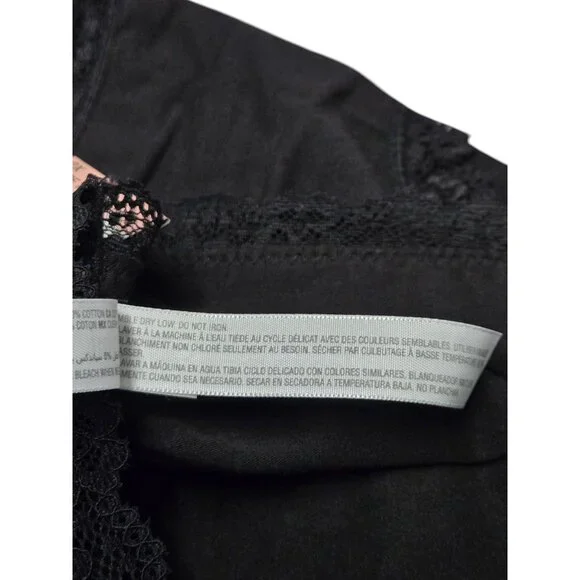 Jenni Womens 2X Black Cotton Lace Trim Hipster Panties Underwear Set Of 2 - Picture 7 of 7